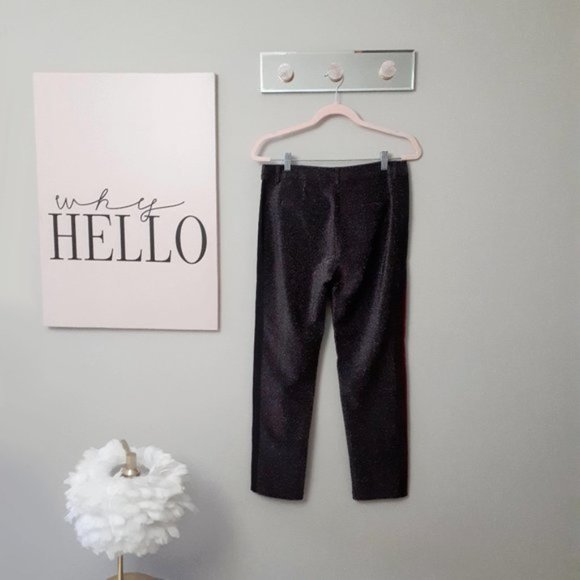 NWT Scotch & Soda black sparkly velvet stripe pants - Picture 9 of 13